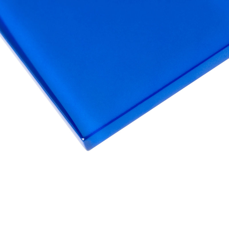 3"X 6" Polished Glass Subway Tile, Blue