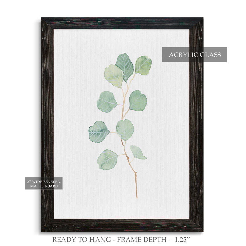 Reproduction d’art sur toile encadrée d’eucalyptus doux, H 44 po x l 32 po x P 1,25 po, Cadre ébène