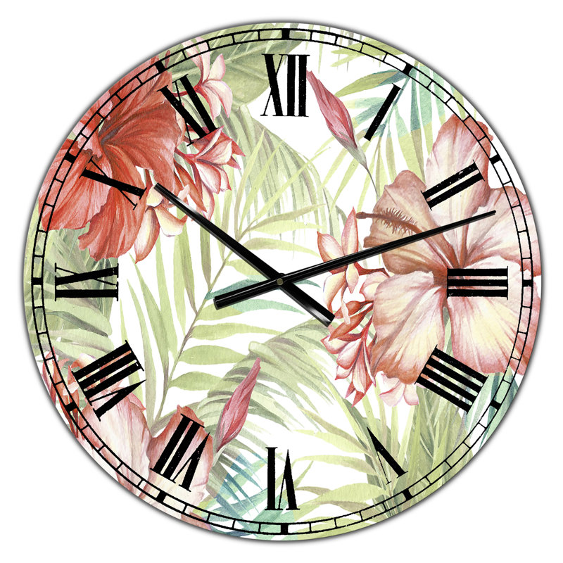 Très grande horloge murale Hibiscus Paradise, Petit