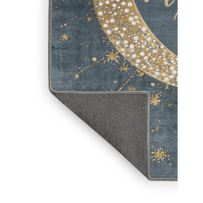 Soft Plush Fedele New Years Modern & Contemporary Abstract Area Rug in Black – Gray Binding, 3x5