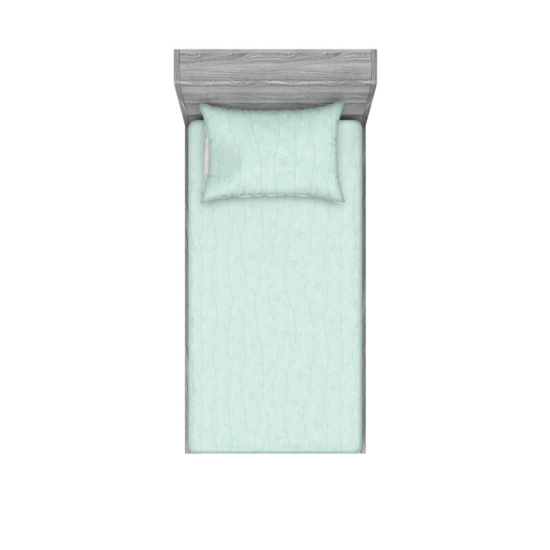 Drap-housse et taie décorative Ambesonne, Ensemble de draps pour lit simple avec 1 taie d'or