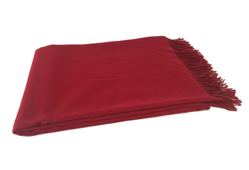 Madison Woven Baby Alpaca Throw Blanket, Garnet Red