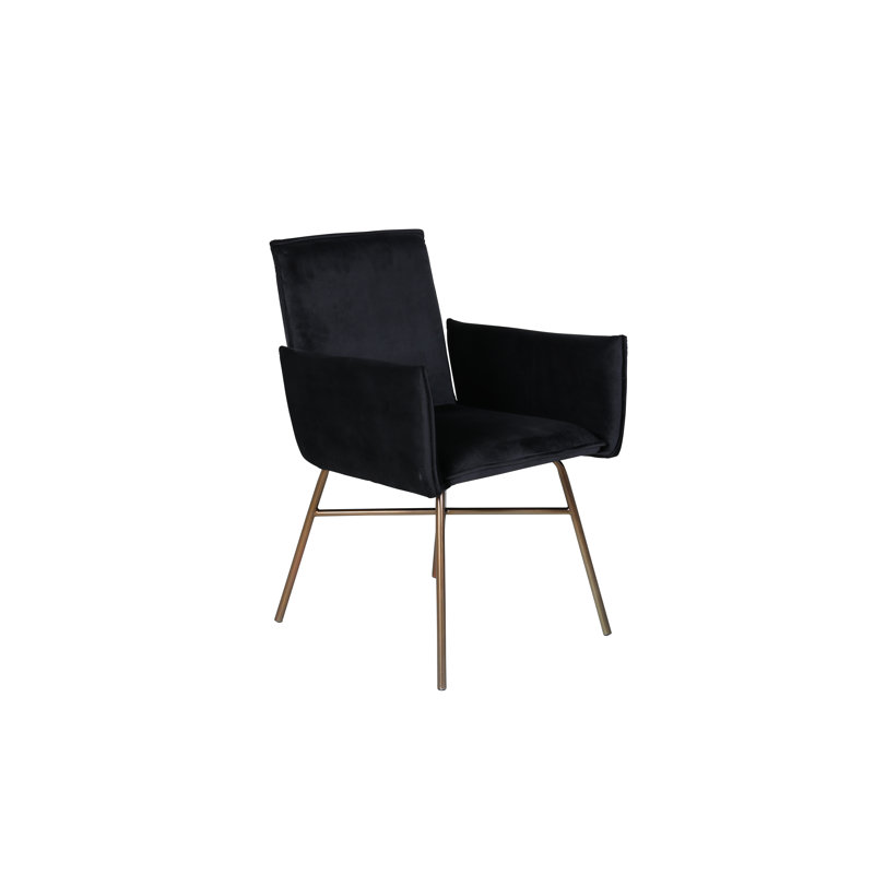 Saucedo 109.2cm H Velvet Upholstered Armchair, Copper