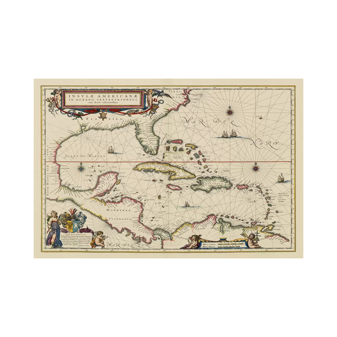 West Indies, Central America, 1635 - Wrapped Canvas Print
