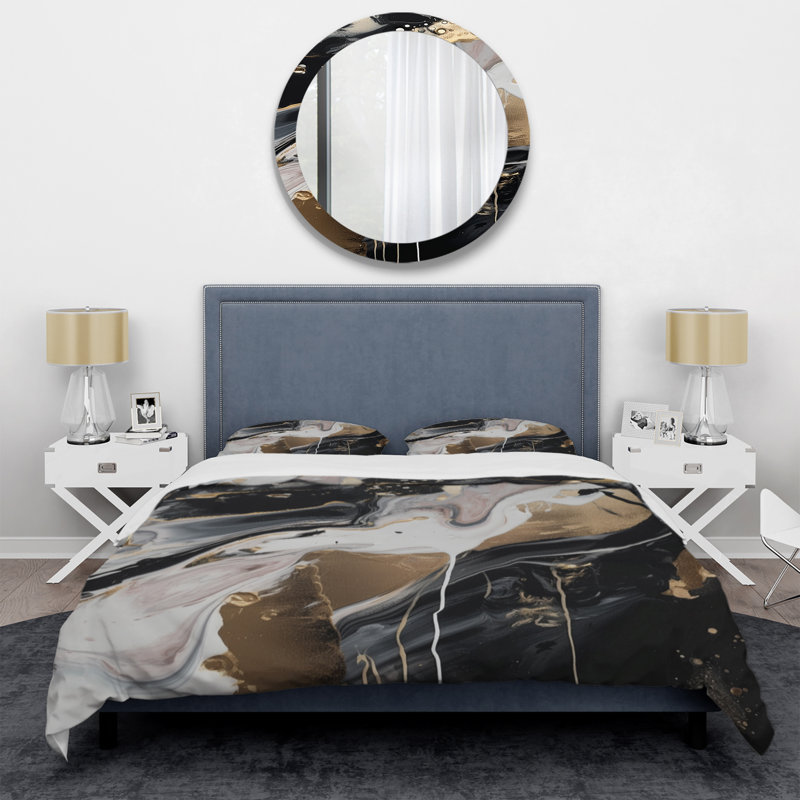 Ensemble de housse de couette Back and Gold Marble Medley III BeddingMicrofiber / Polyester