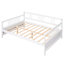 Lit de jour pleine grandeur avec pieds de support, blanc, robuste et durable, pour la chambre à coucher et le salon, structure de potentiel blanche stable supplémentaire, multifonctionnel pour l'espace, disponible