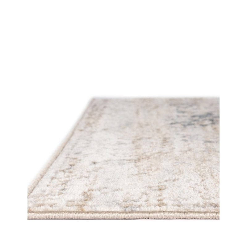 Arkeen Oriental Dark Blue/Beige/Ivory/Gray Area Rug, Square 6'9"
