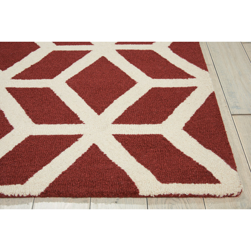 Aiyana Geometric Wool Hand Woven Area Rug, Rectangle 229 x 290cm