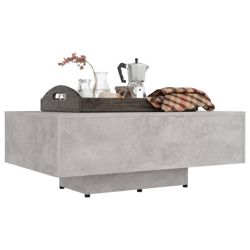 Jlea Solid Coffee Table, Concrete Grey, 31cm H x 85cm W x 55cm D