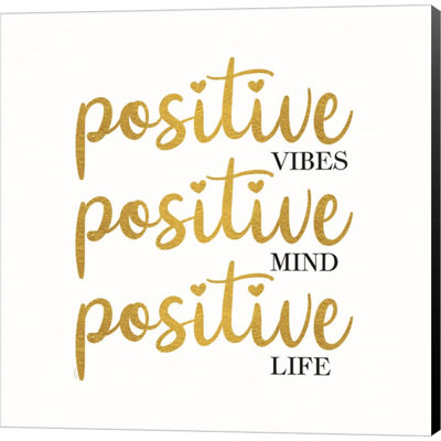 «Sentiment Art III-Positif Life» par Tara Reed, art textuel sur toile tendue