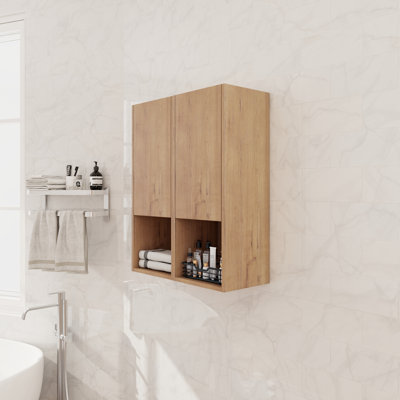 Wall Mounted Bathroom Side Cabinet With Soft Close Door And Shelf