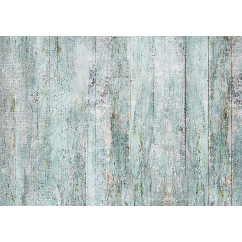 Murale pelez et collez - Bois rustique bleu clair, L 57 po x L 41 po