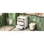 Meuble-lavabo blanc rétro 24 po avec lavabo en céramique, 3 tiroirs, structure en bois massif - Protection contre les débordements-130058139