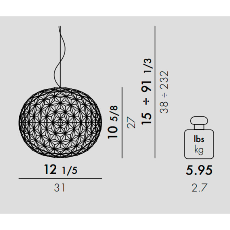 Planet 1 - Light LED Pendant, Crystal