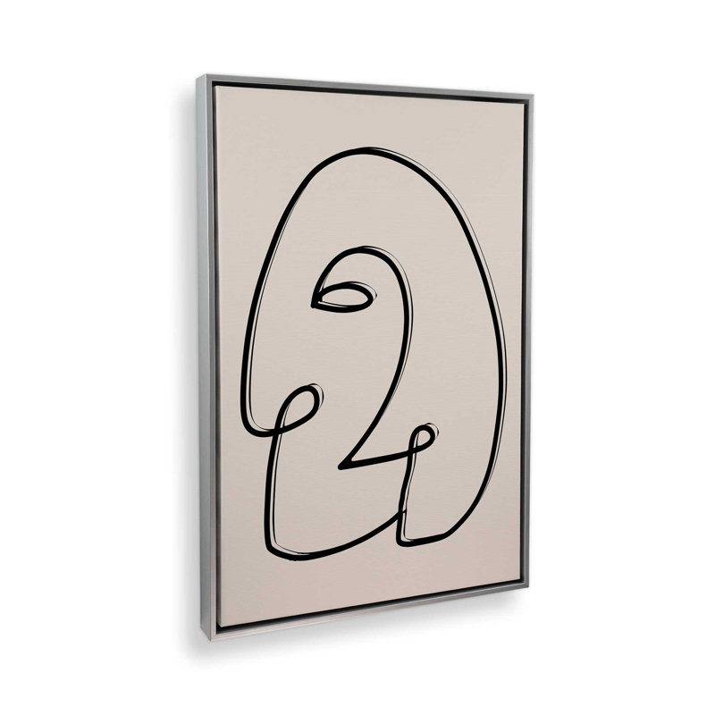 Mindful Gaze v2, impression, Toile avec cadre flottant en chrome poli, H 18,75 po x l 12,75 po x P 1,75 po