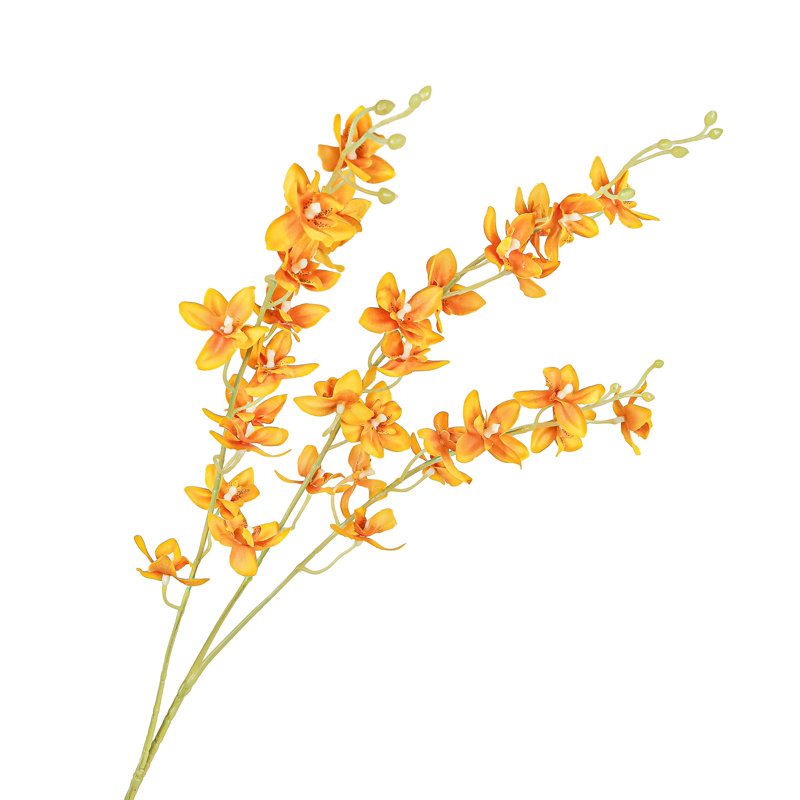 Petite fleur d'orchidée artificielle Dendrobium, Orange