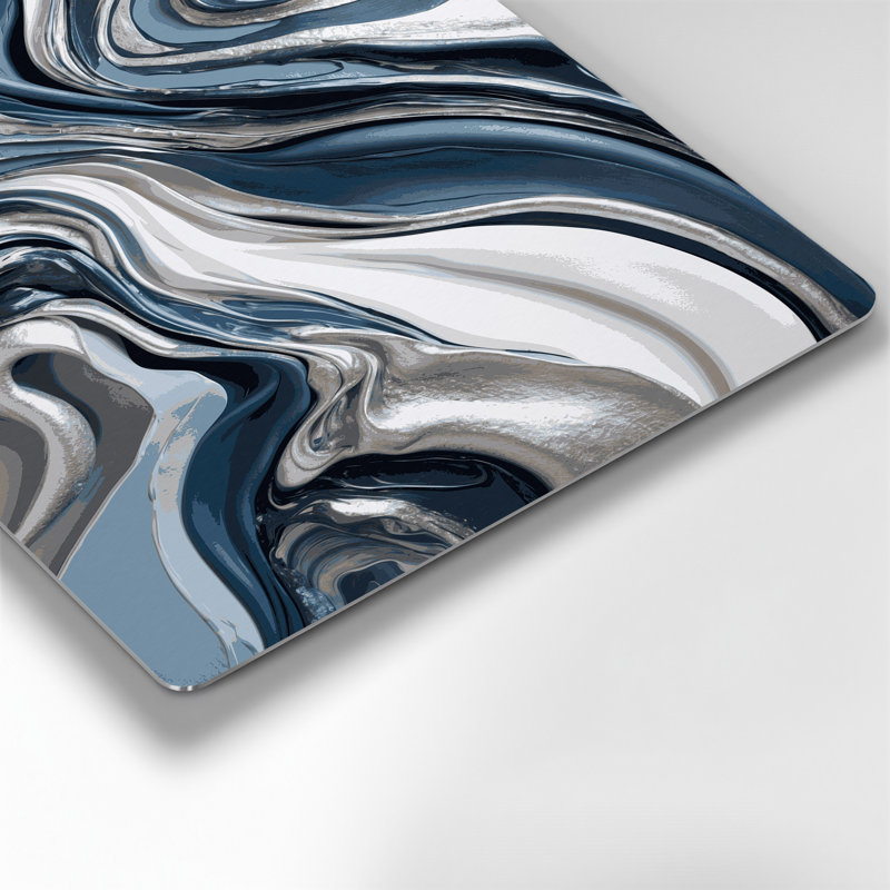 Abstrait fluide, art mural gris en métal 97, H 20 po x l 30 po