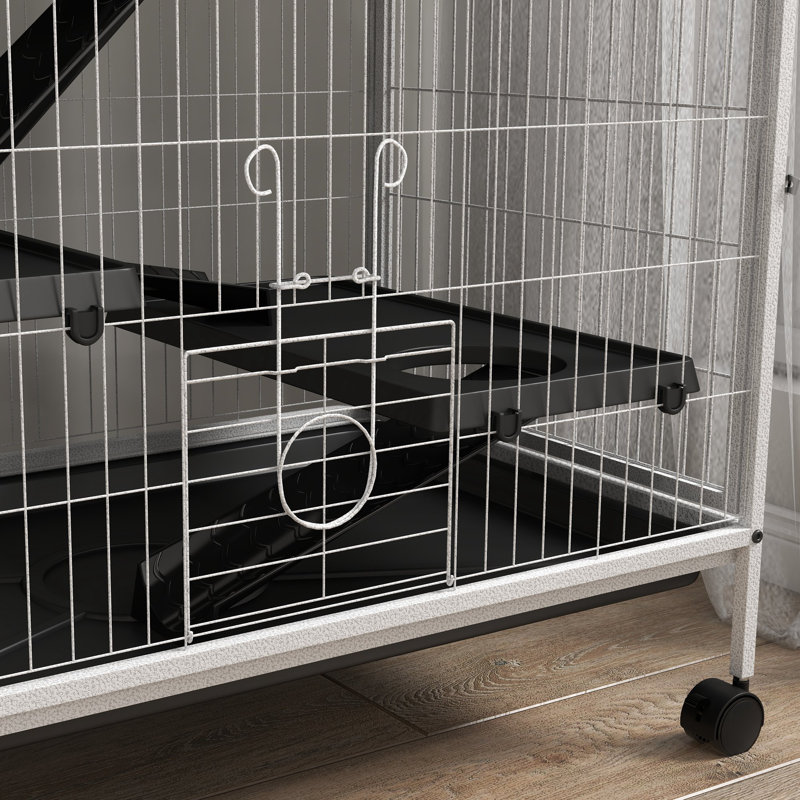 Cage à petits animaux avec rampe Susanna, White, 50.5" H x 31.5" W x 21" D