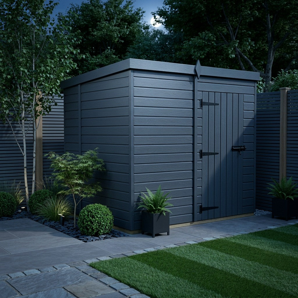 Total Sheds 8ft x 6ft Composite Pent Garden Shed - Single Door - No Windows - EPDM Rubber Roof - UK Manufactured