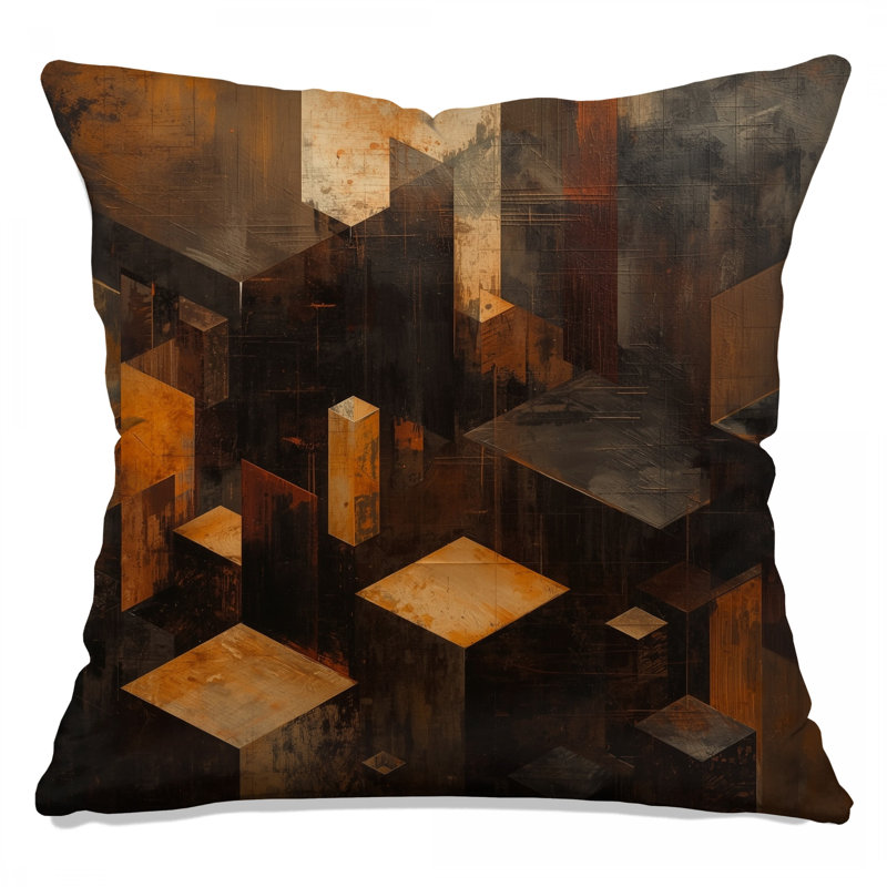 Coussins décoratifs à formes géométriques abstraites, 26 x 26 pouces