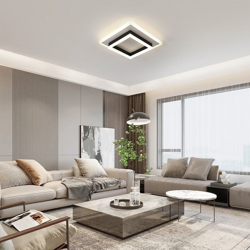 Darnzell 30cm Square LED Flush Mount Ceiling Light, 4000K