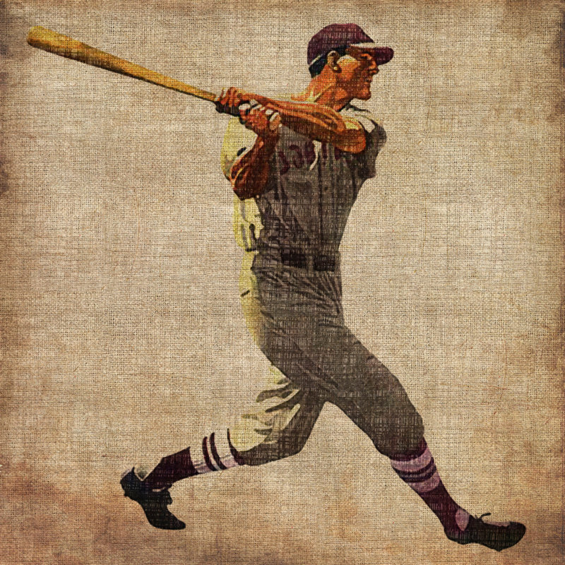 «Vintage Baseball Swing», reproduction sur toile tendue, H 48 po x l 48 po x P 1,5 po