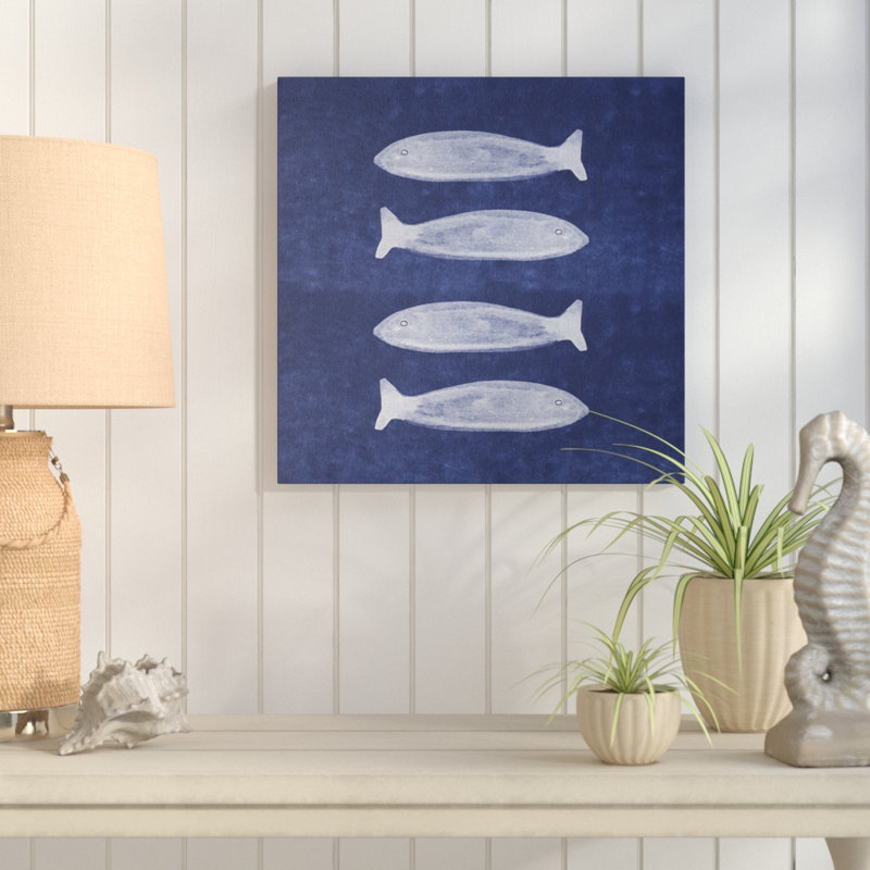 " Indigo Fish " by Linda Woods, 12" H x 12" W