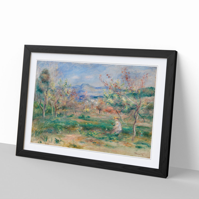 Girl in a Landscape by Pierre-Auguste Renoir - Framed Print, Black Framed, 36cm H x 48cm W x 2cm D