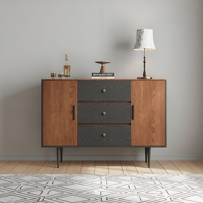 Buffet simple et rétro avec rangement, H 33,46 po x l 47,24 po x P 15,74 po