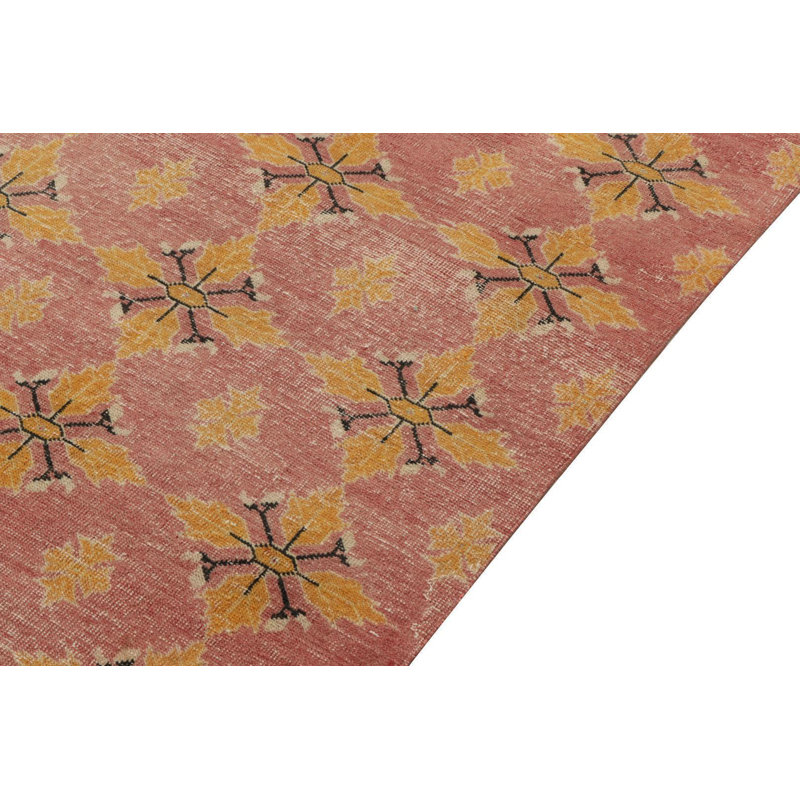 Wool Floral Area Rug in Pink/Orange