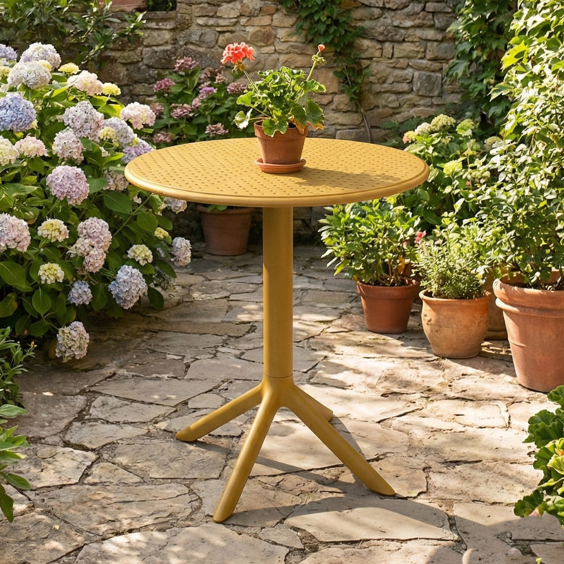 Round Outdoor Bistro Table , 60cm cm W 60cm cm D, Yellow
