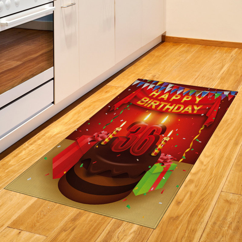 36th Birthday High Density Long Fiber Poly Threads Decorative Area Rug Carpet, Rectangle 2'7" x 5'