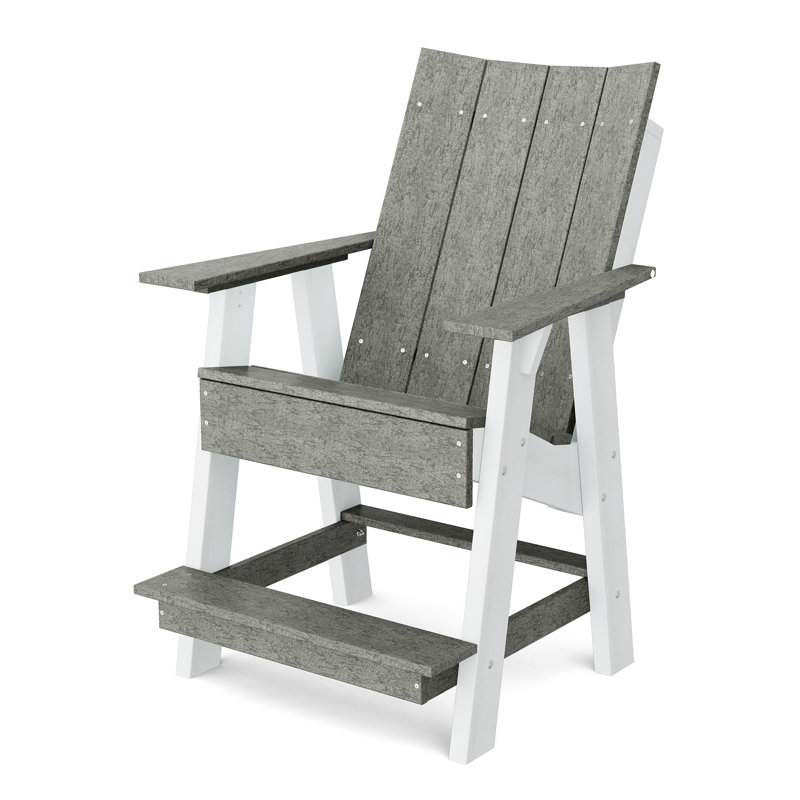 Chaise haute Adirondack contemporaine, Gris foncé / Blanc