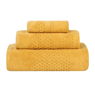 Playa Zero Twist Cotton Medium Weight Solid Waffle Textured Towel Set