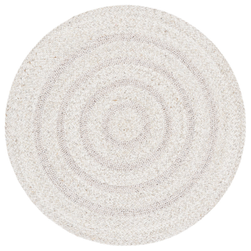 Tapis d'intérieur tressé à la main sans motif, Rond 3 pi 0 po x 3 pi 0 po