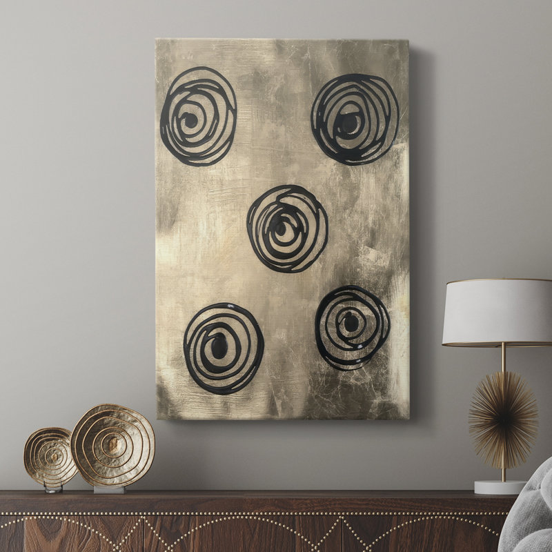 Quantum Circles II -Custom Wrapped Gallery Cavas, 27" H x 18" W