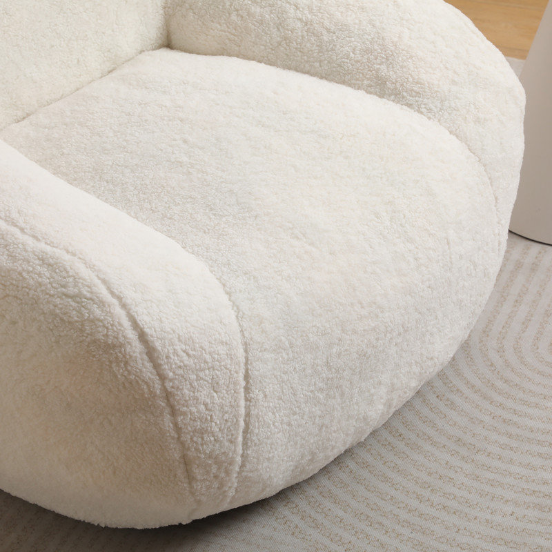 Fauteuil à billes géant avec mousse à mémoire de forme pour salon, Blanc