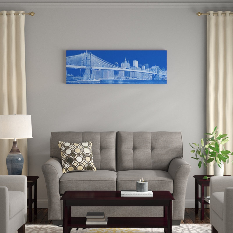 « brooklyn bridge over east river new york city usa ii », reproduction d’impression sur toile, H 16 po x l 48 po x P 1,5 po