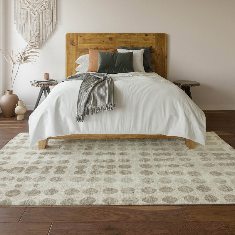 Premium Machine Washable Prisco Ivory Rug, Rectangle 10' x 14'