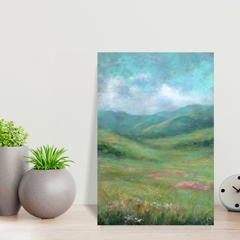 Impression d'art contemporain abstrait Fairytale Mountain, 18" H x 12" W