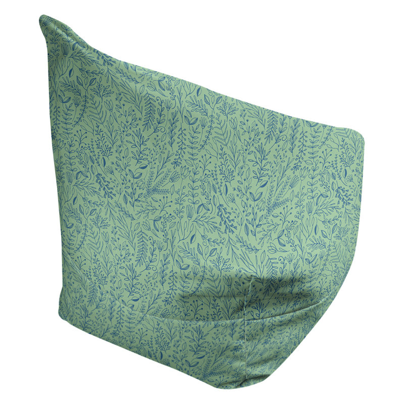 Petite chaise à sacs à billes & Leffel, Rembourrage poly, Vert / bleu, H 86 po x L 27 po x P 43 po