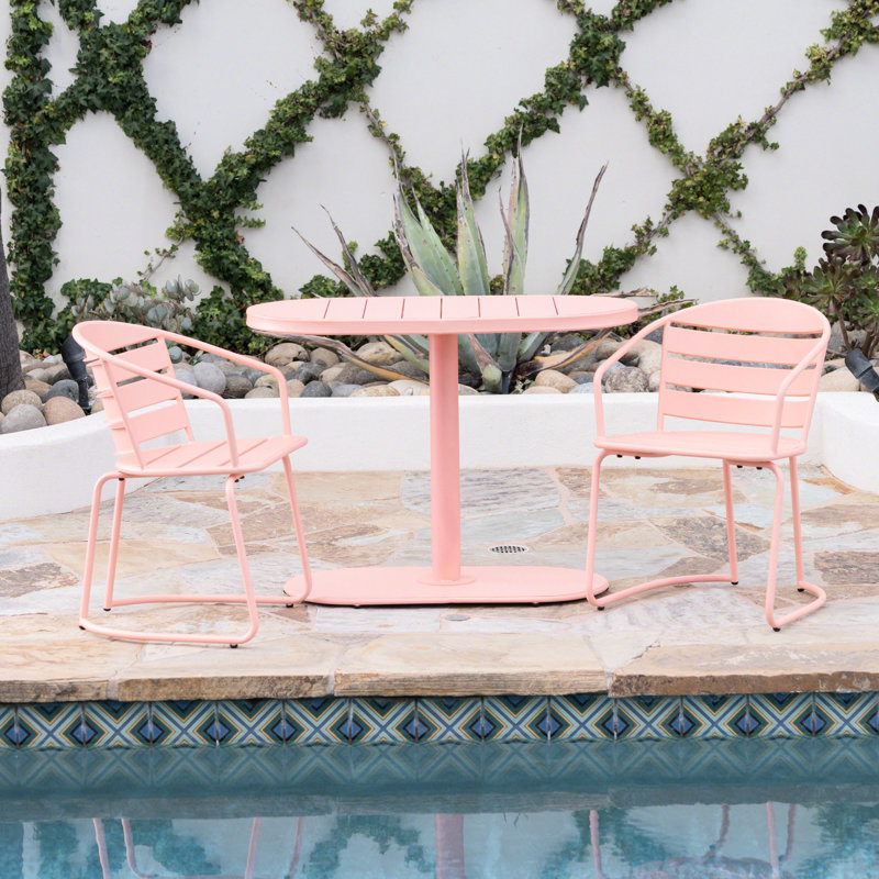 Coral Bistro Furniture - Iron Construction Elegant Garden Table Made For Outdoor