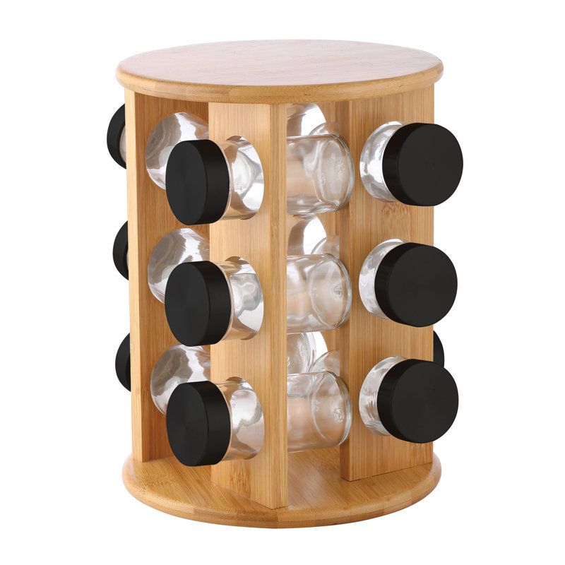 Bamboo Spice Jar & Rack Set