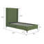 Lit simple rembourré en velours vert mousse Promade Mid-Century-2096685522-2096685520