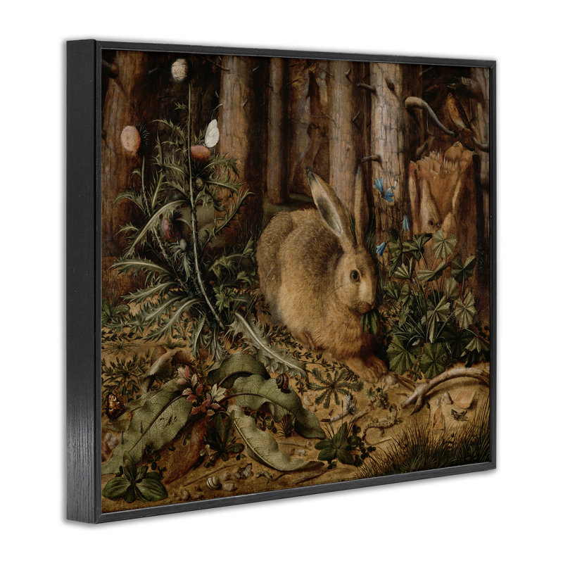 Lapin dans le feuillage de la forêt, estampe numérique, conception par Arlington Prints, H 11 po x l 14 po