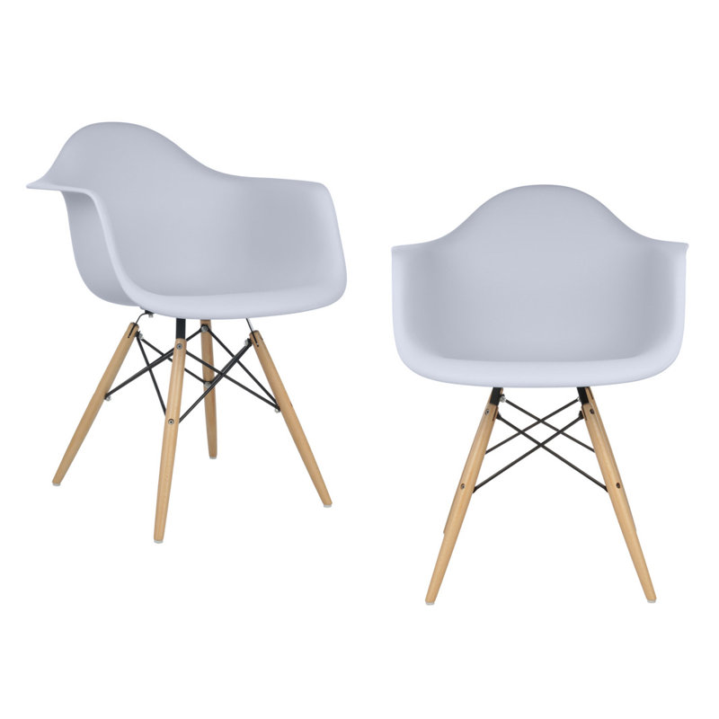 Cardone Arm Chair, Light Gray/Natural