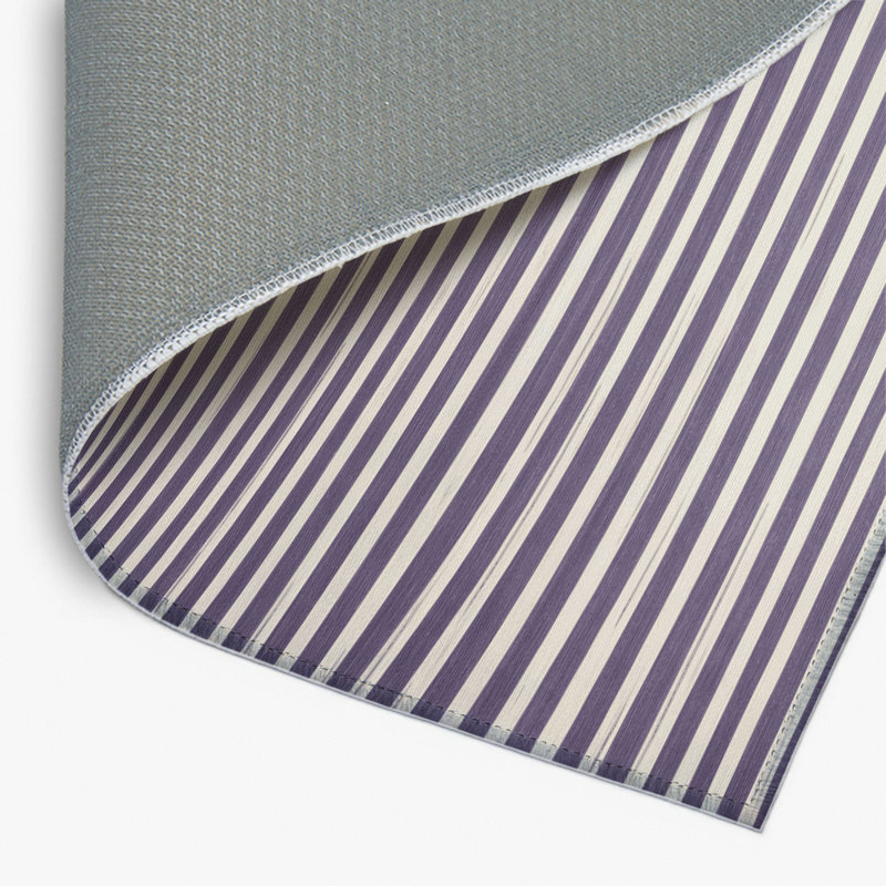 Tapis intérieur / extérieur mauve HorizontalStripes, Rectangulaire 8 pi x 10 pi