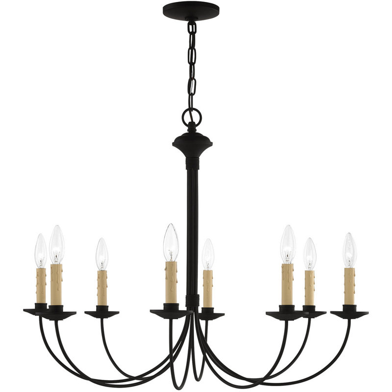 Lustre classique / traditionnel à 8 lumières de style bougie Analogie, 25" H x 30" W x 30" D, Oui