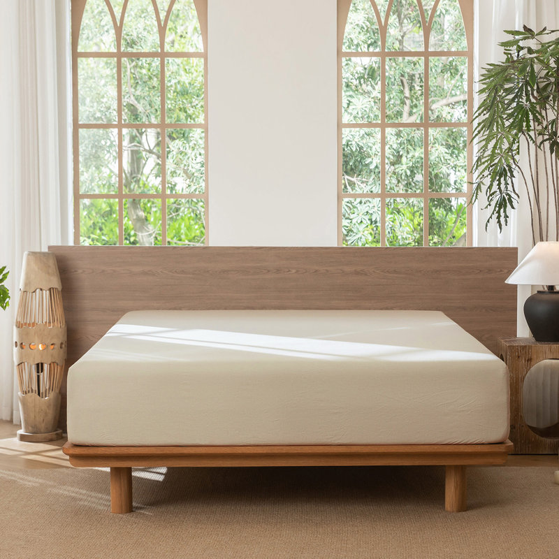 MooMee Fitted Sheet Only Extra Deep Pocket 100% Washed Cotton Linen Like Textured Lightweight Breathable, King