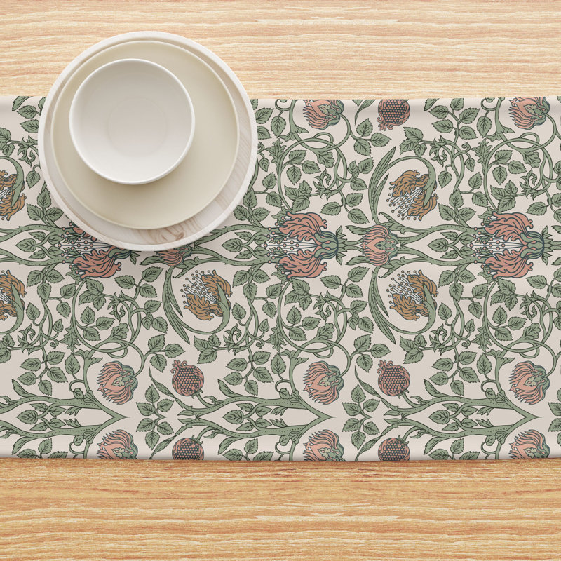 Table Runner, 100% Cotton, Floral 63, 90" x 16"